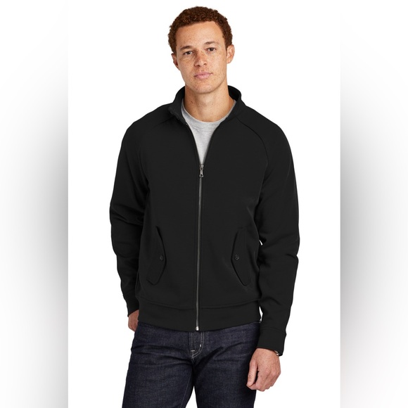 BROOKS BROTHERS Men's Black Double Knit Full-Zip Jacket Size Large